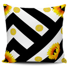 Kit 4 Capas Almofada Girassol Amarelo E Preto 45x45cm