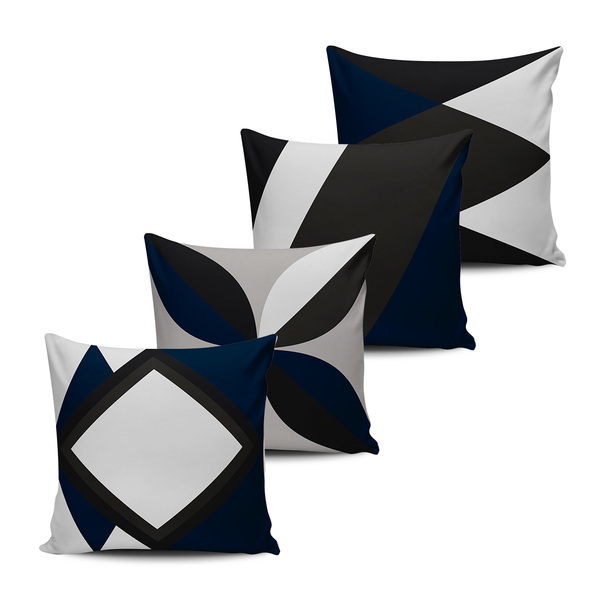 Get Wallpaper Kit 4 Capas Almofadas Decorativas Abstrata Azul Indigo 45x45cm HD