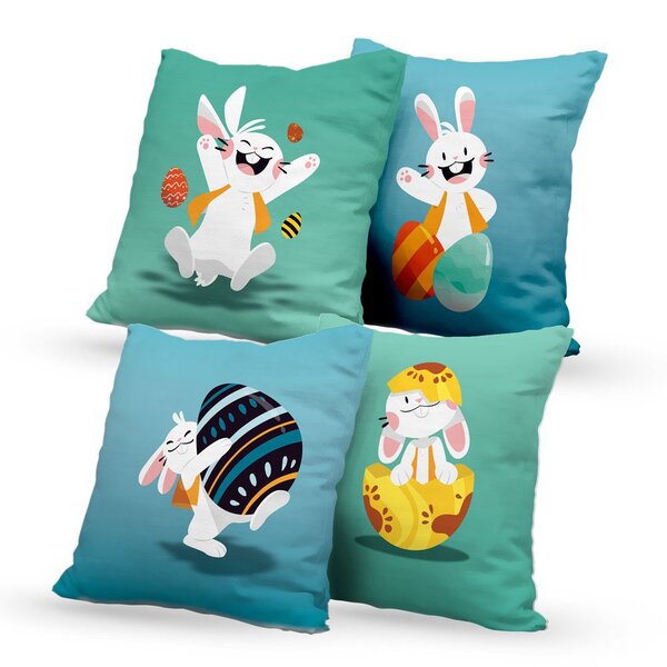Kit 4 Capas Almofadas Decorativas Own Coelho Da Páscoa Brinca
