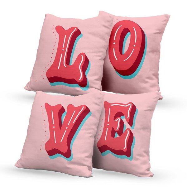 Kit 4 Capas Almofadas Decorativas Own Love - 45x45 Cm