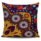 Kit 4 Capas Almofadas Estampa Floral Roxa E Mostarda 45x45cm