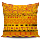 Kit 4 Capas Almofadas Tribal Tons Amarelo Laranja E Pink 45x4