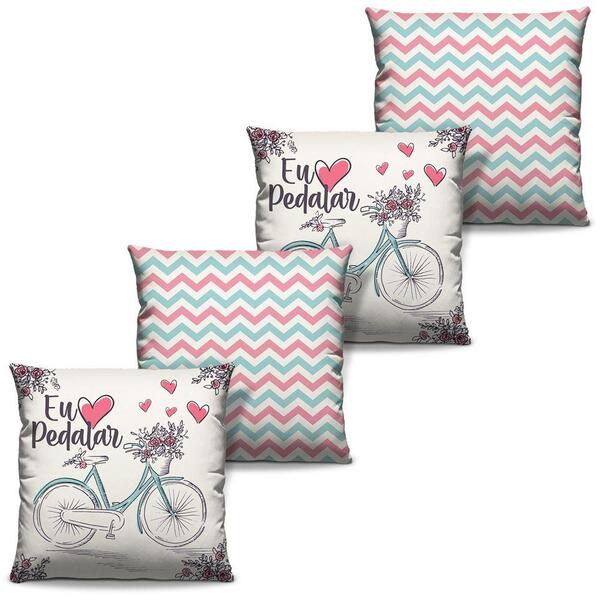 Kit 4 Capas De Almofada Combinadas Estampa Digital New Collec