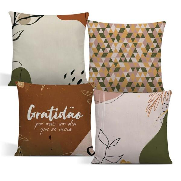 Kit 4 Capas De Almofada Digitais 45 Cm X 45 Cm - 38