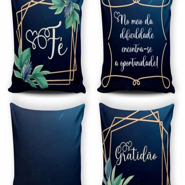 Kit 4 Capas De Almofada Estampada - 32
