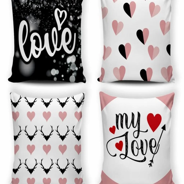 Kit 4 Capas De Almofada Estampada - 63