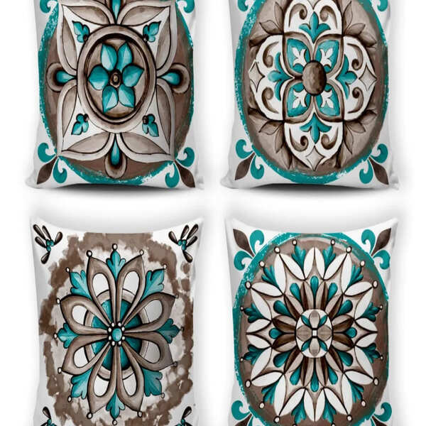 Kit 4 Capas De Almofada Estampada - 6