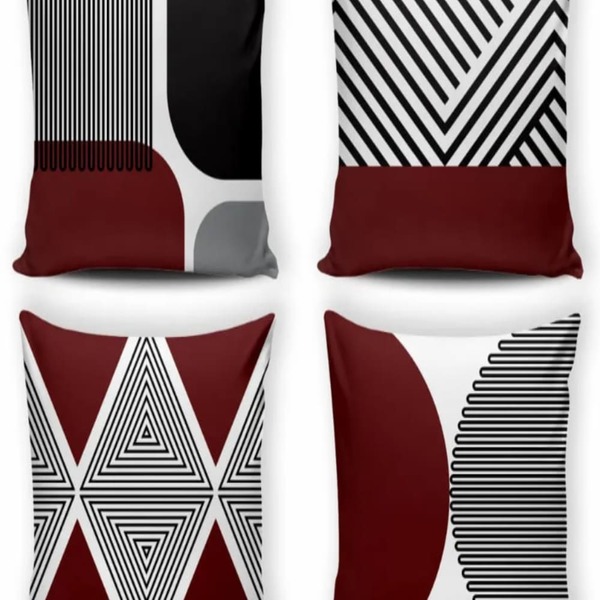 Kit 4 Capas De Almofada Estampada + Enchimento - 19