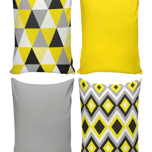 Kit 4 Capas De Almofada Estampada + Enchimento - 43