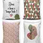 Kit 4 Capas De Almofada Estampada + Enchimento - 53