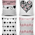 Kit 4 Capas De Almofada Estampada + Enchimento - 65