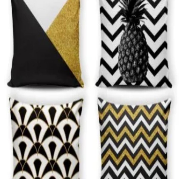 Kit 4 Capas De Almofada Estampada + Enchimento - 88