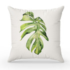 Kit 4 Capas De Almofada Folhagem Preto E Branco 45x45cm Suede