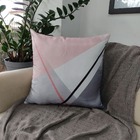 Kit 4 Capas De Almofada Geométrica Rosa Cinza Grafite