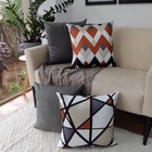 Kit 4 Capas De Almofada Geométricas Terracota Cinza Grafite