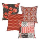 Kit 4 Capas De Almofada Moscou Em Tons Quentes E Preto