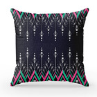 Kit 4 Capas De Almofada Preto Estampa Étnico Rosa E Verde Águ