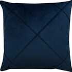 Kit 4 Capas De Almofada Veludo Drapeada Quadrada Azul Marinho