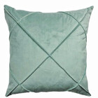 Kit 4 Capas De Almofada Veludo Drapeada Quadrada Verde Menta