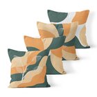 Kit 4 Capas De Almofadas Decorativas Own  Abstrata E Ramo - 4