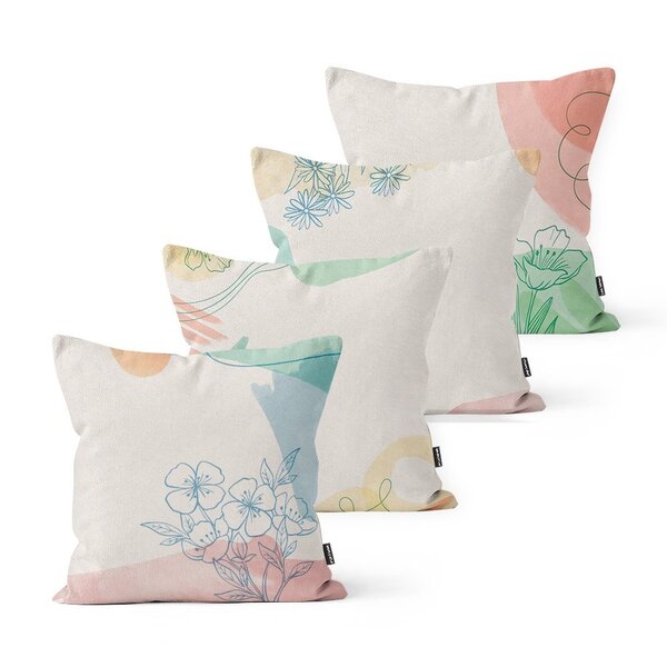 Kit 4 Capas De Almofadas Decorativas Own Abstrata Colorida E