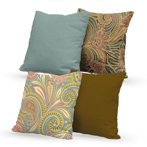 Kit 4 Capas De Almofadas Decorativas Own Arabescos Coloridos