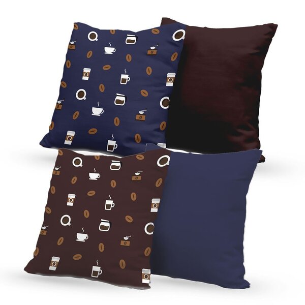 Kit 4 Capas De Almofadas Decorativas Own Café - 45x45 Cm