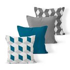 Kit 4 Capas De Almofadas Decorativas Own Cubos Geométrico E L