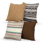 Kit 4 Capas De Almofadas Decorativas Own Étnica Marrom - 45x4