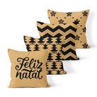 Kit 4 Capas De Almofadas Decorativas Own Feliz Natal E Chevro
