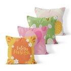 Kit 4 Capas De Almofadas Decorativas Own Feliz Páscoa E Flore