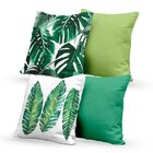 Kit 4 Capas De Almofadas Decorativas Own Folhas E Lisas Tons
