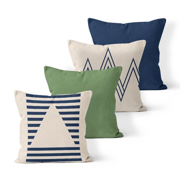 Kit 4 Capas De Almofadas Decorativas Own Geométrica Bege E Li