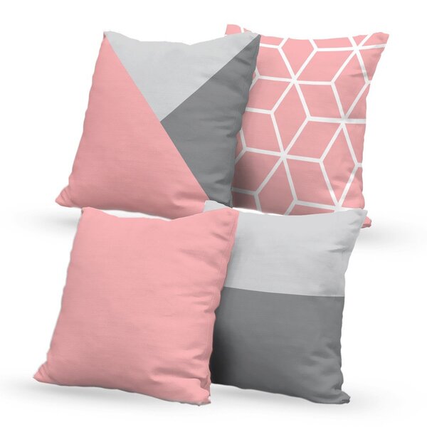 Kit 4 Capas De Almofadas Decorativas Own Geométricas E Lisa R