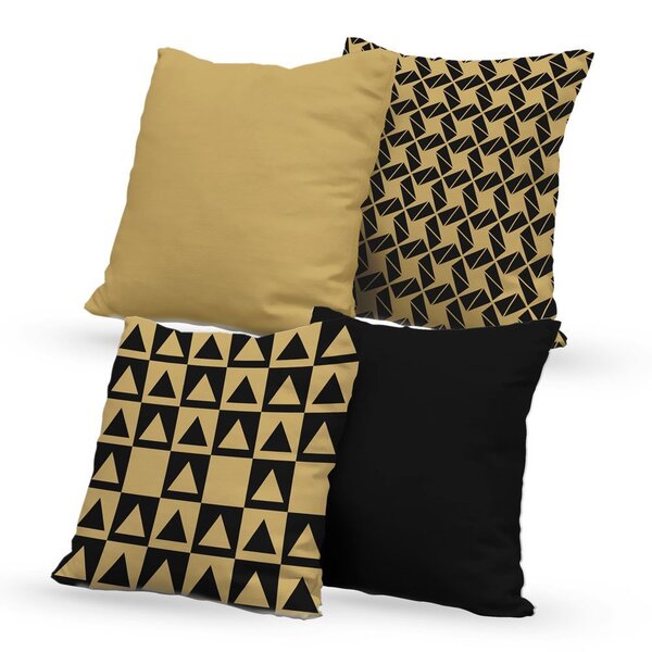 Kit 4 Capas De Almofadas Decorativas Own Geométricas E Lisas