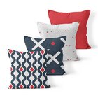 Kit 4 Capas De Almofadas Decorativas Own Geométricas Vermelha