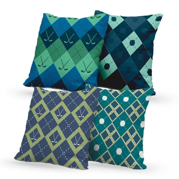 Kit 4 Capas De Almofadas Decorativas Own Golf Pattern Geometr