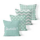 Kit 4 Capas De Almofadas Decorativas Own Gratidão E Geométric