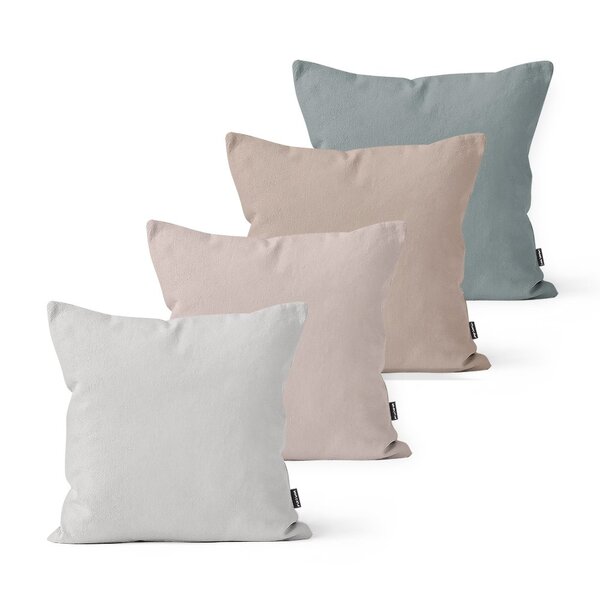 Kit 4 Capas De Almofadas Decorativas Own Lisas Bege E Cinza -