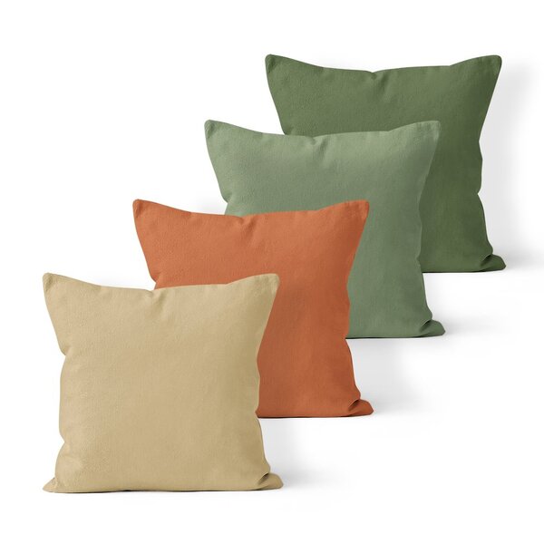 Kit 4 Capas De Almofadas Decorativas Own Lisas Verde Terracot