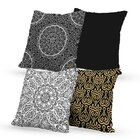 Kit 4 Capas De Almofadas Decorativas Own Mandalas Black - 45x