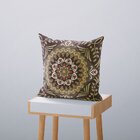 Kit 4 Capas De Almofadas Decorativas Own Mandalas Marrom E Az