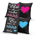 Kit 4 Capas De Almofadas Decorativas Own Menino E Menina Pret