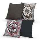 Kit 4 Capas De Almofadas Decorativas Own Mosaicos Cinza - 45x