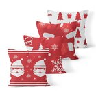 Kit 4 Capas De Almofadas Decorativas Own Papai Noel Vermelho