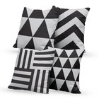 Kit 4 Capas De Almofadas Decorativas Own Preto E Branco Geomé