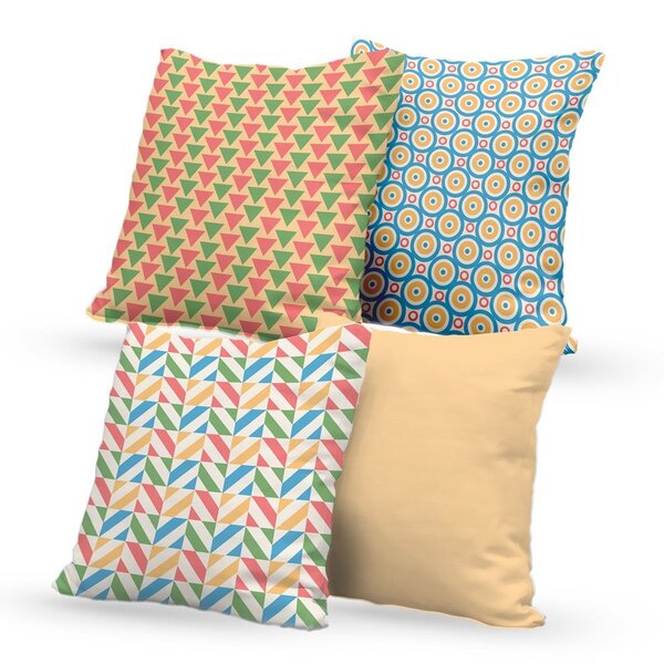 Kit 4 Capas De Almofadas Decorativas Own Retro Geométrico - 4