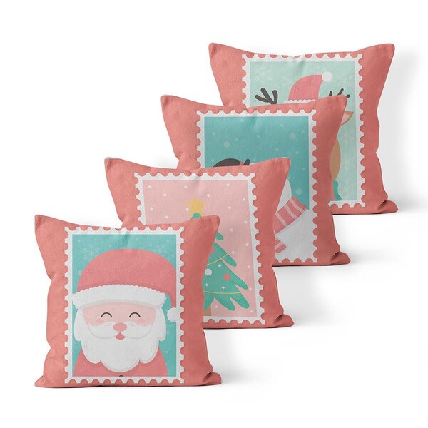 Kit 4 Capas De Almofadas Decorativas Own Selos De Natal - 45x