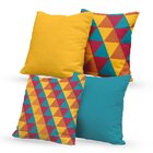 Kit 4 Capas De Almofadas Decorativas Own Triângulos Coloridos