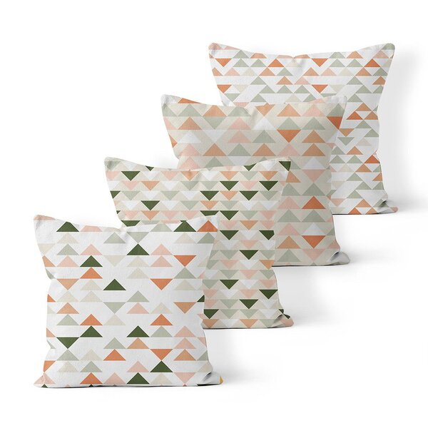 Kit 4 Capas De Almofadas Decorativas Own Triângulos Coloridos